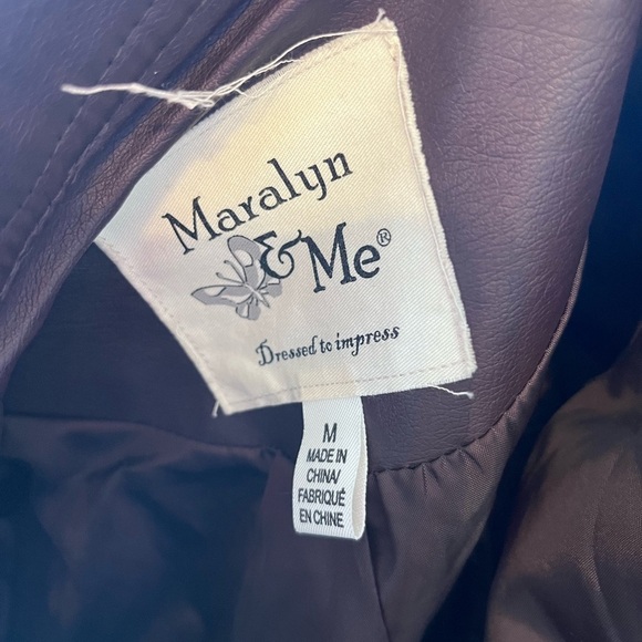 Maralyn & Me Burgundy Leather Jacket - Picture 6 of 7